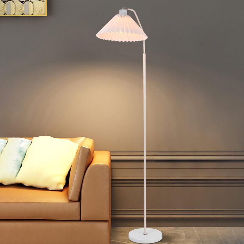 Minimalist Fabric Pleated Shade Floor Lamp