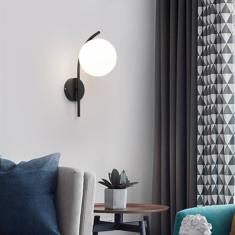 Arc Glass Globe Wall Lamp