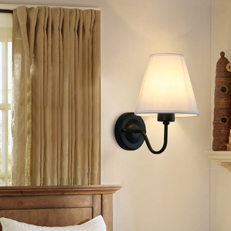 Fabric Bell Bend Arm Wall Lamp