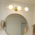 Copper Glass Globe 3/4 3-Light Wall Lamp