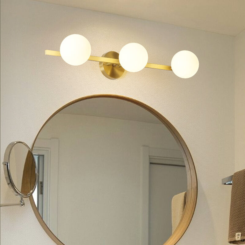 Copper Glass Globe 3/4 3-Light Wall Lamp