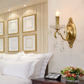 Brass Crystal Candle 1/2 Wall Lamp