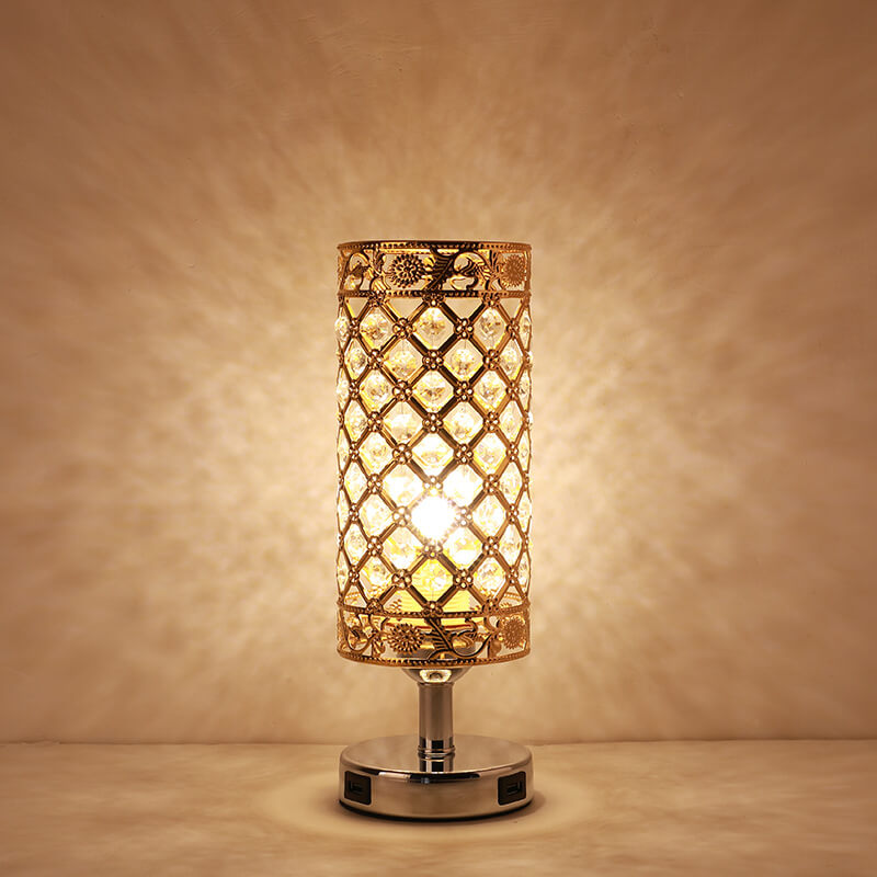 Iron Cylinder Touch Charging Table Lamp