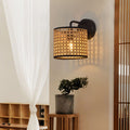 Rattan Weaving Drum Wall Lamp