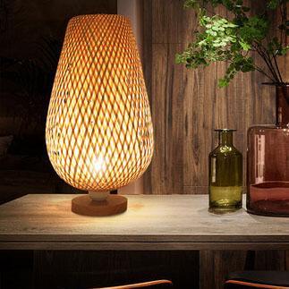 Bamboo Weaving Oval Table Lamp