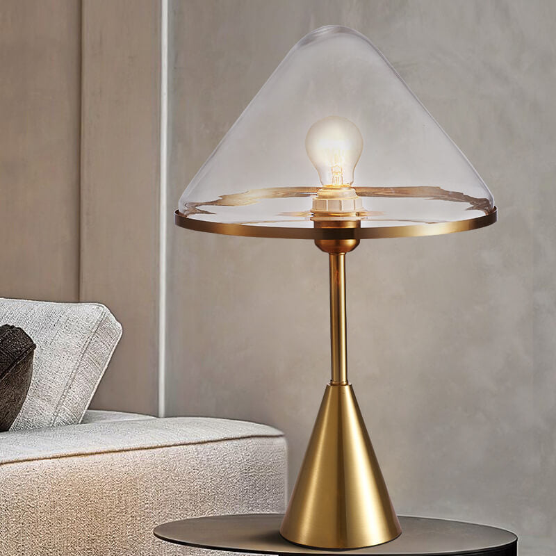 Glass Triangle Table Lamp