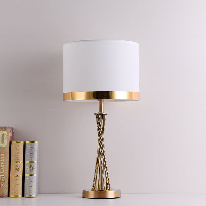 Fabric Gold Linear Table Lamp