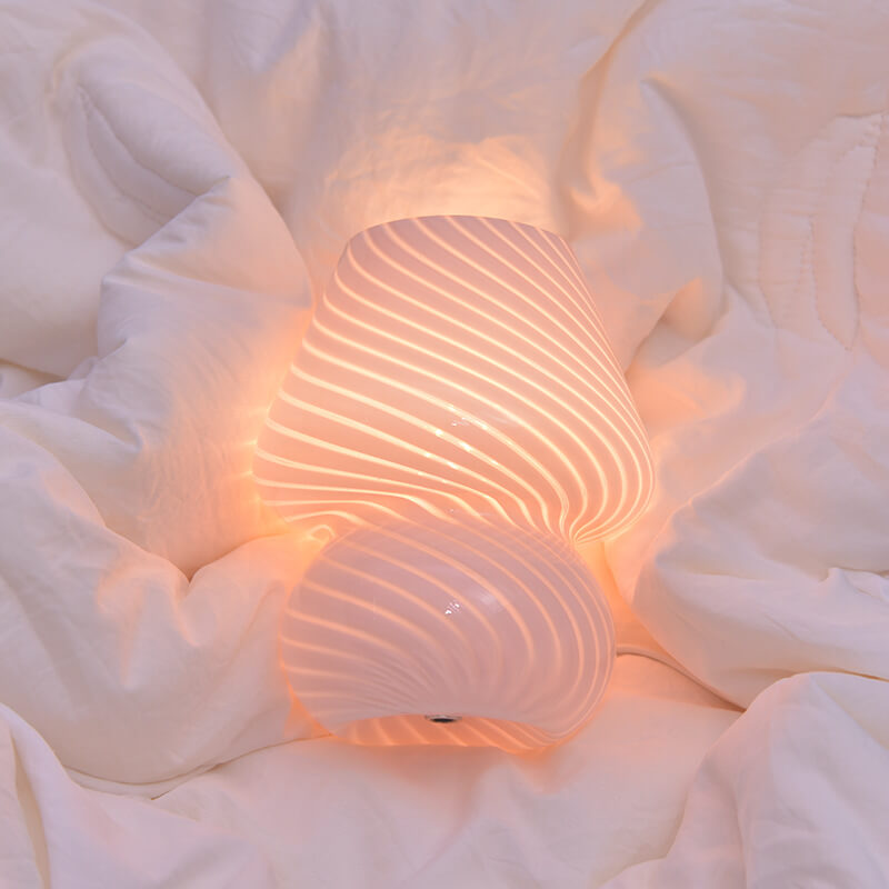 Glass Mushroom Night Table Lamp