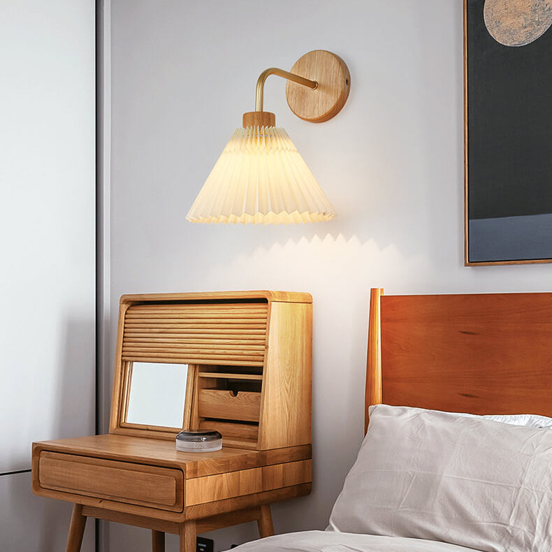 Pleated Umbrella Wall Lamp