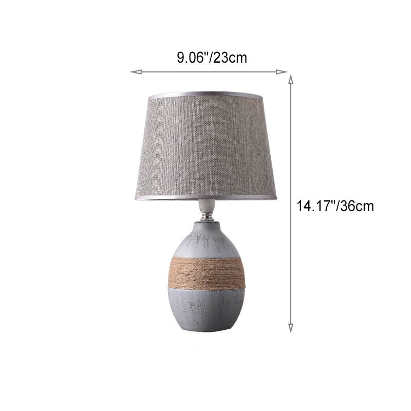 Fabric Ceramic Jar Table Lamp