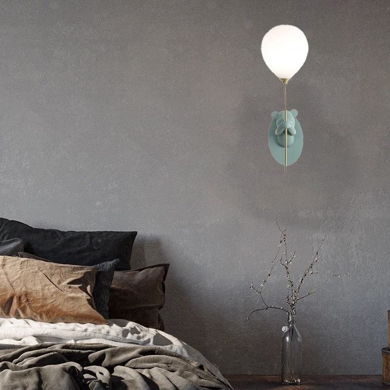 Cartoon Bear Balloon Iron Wall Lamp