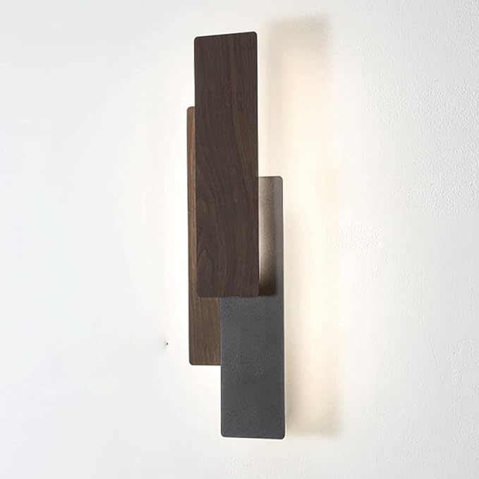 Wood Grain Geometric Rectangle Wall Lamp