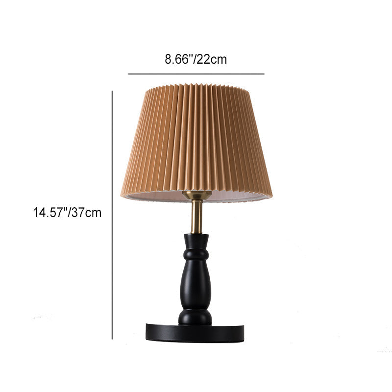 Striped Folding Lampshade Metal Table Lamp