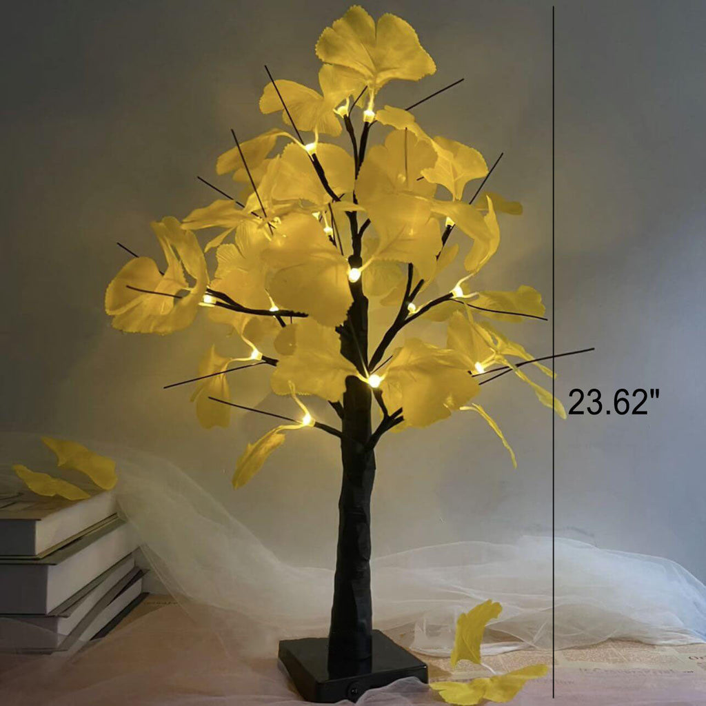 Christmas Lighted Ginkgo Tree Table Lamp