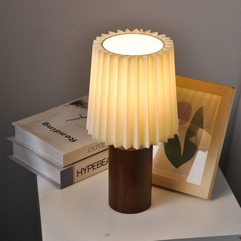 Korean Pleated Column Solid Table Lamp