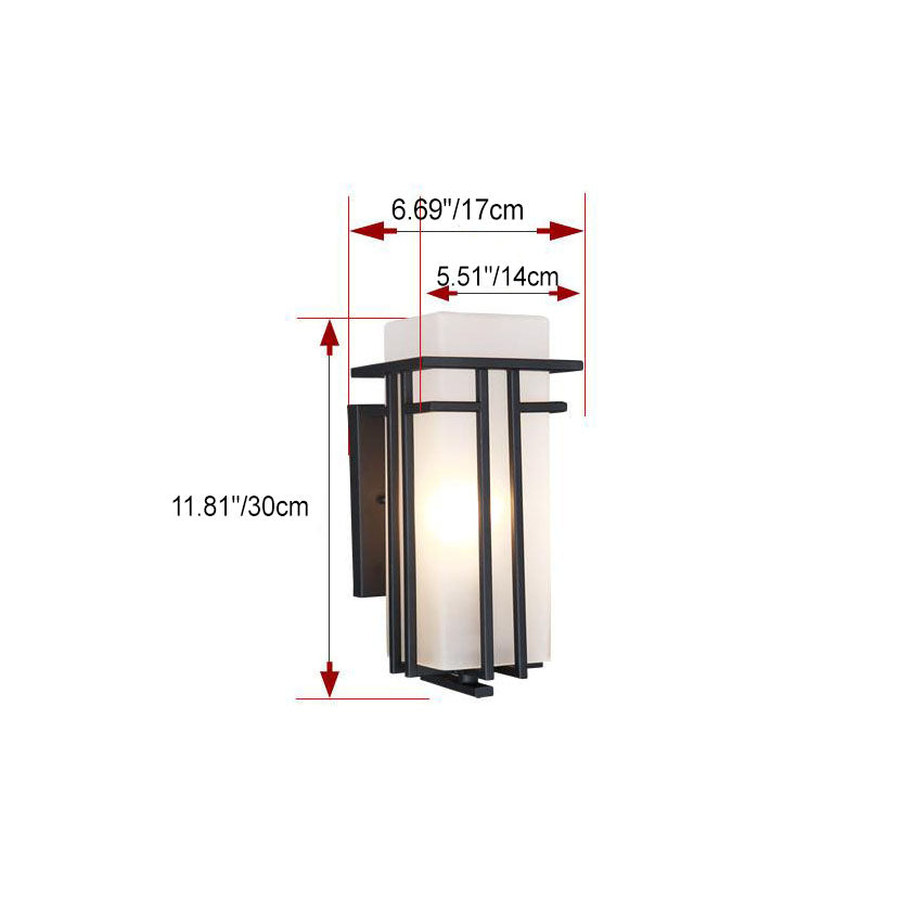 Rectangular Glass Lampshade Outdoor Light