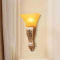 Glass Carving Resin Flared Wall Lamp