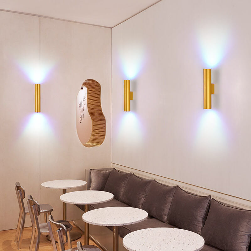 Aluminum Cylindrical 2-Light Wall Lamp