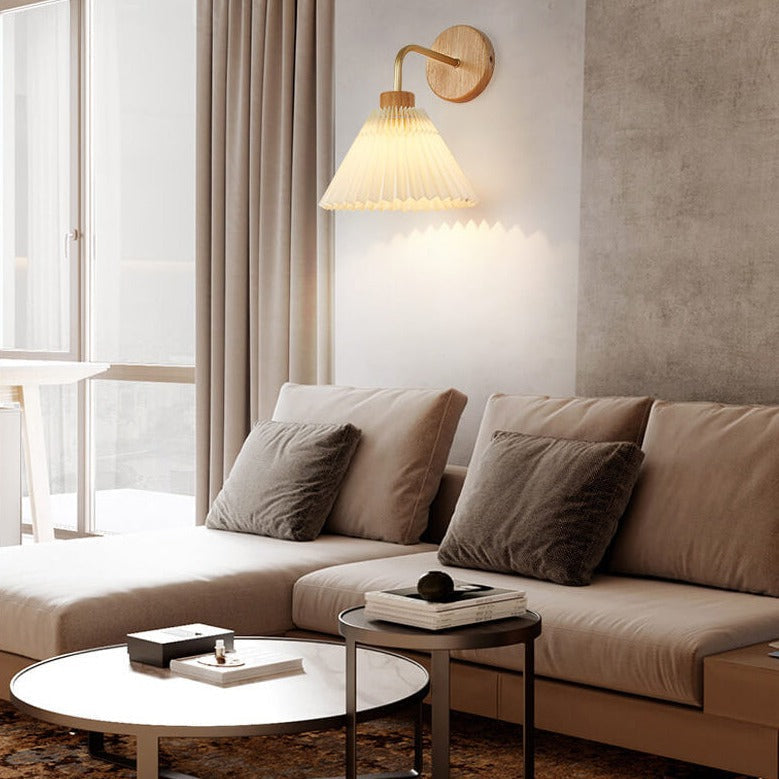 Pleated Umbrella Wall Lamp