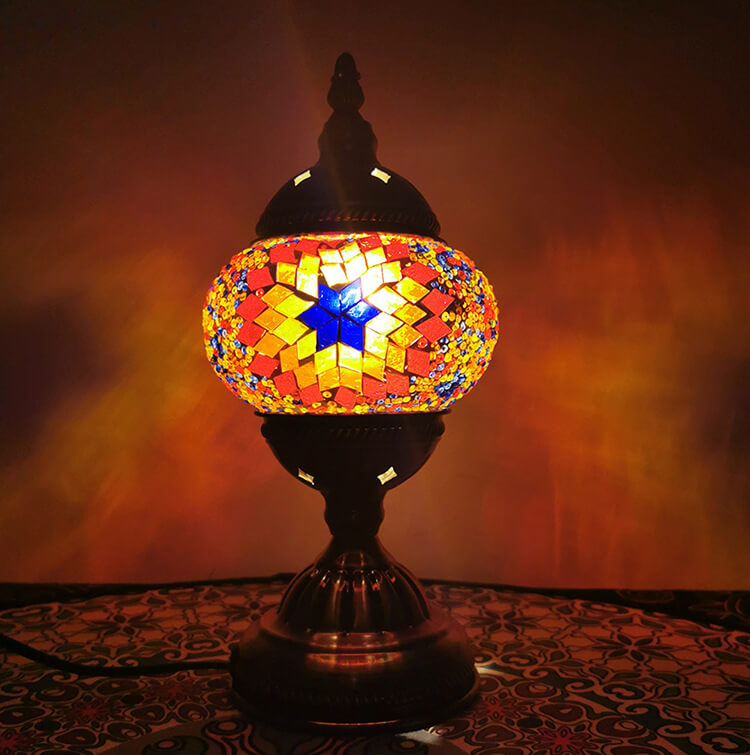 Turkish Stained Glass Globe Table Lamp