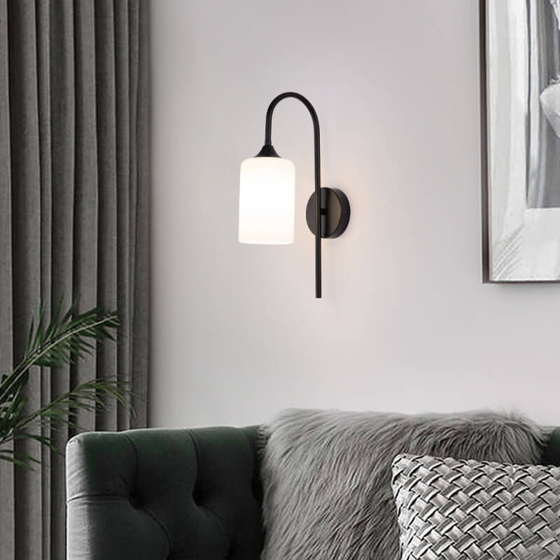 Glass Cylindrical Bending Arm Wall Lamp