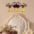 Leaf Stained Glass 3-Light Wall Lamp