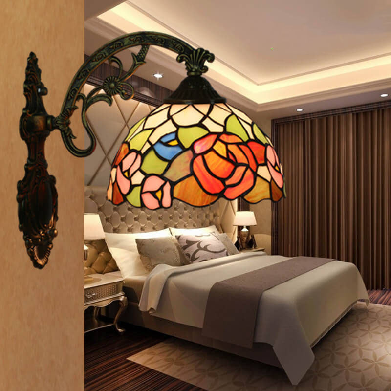 Flower Stained Glass Wall Lamp