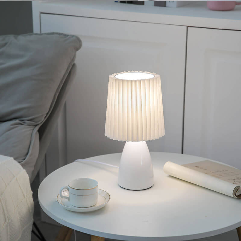 Pleated Glass Table Lamp
