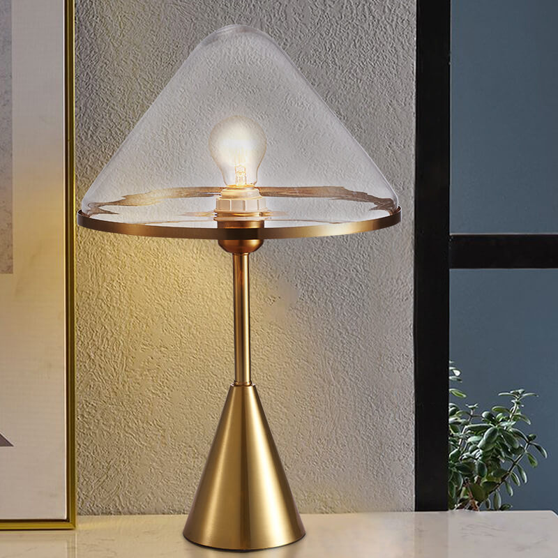 Glass Triangle Table Lamp