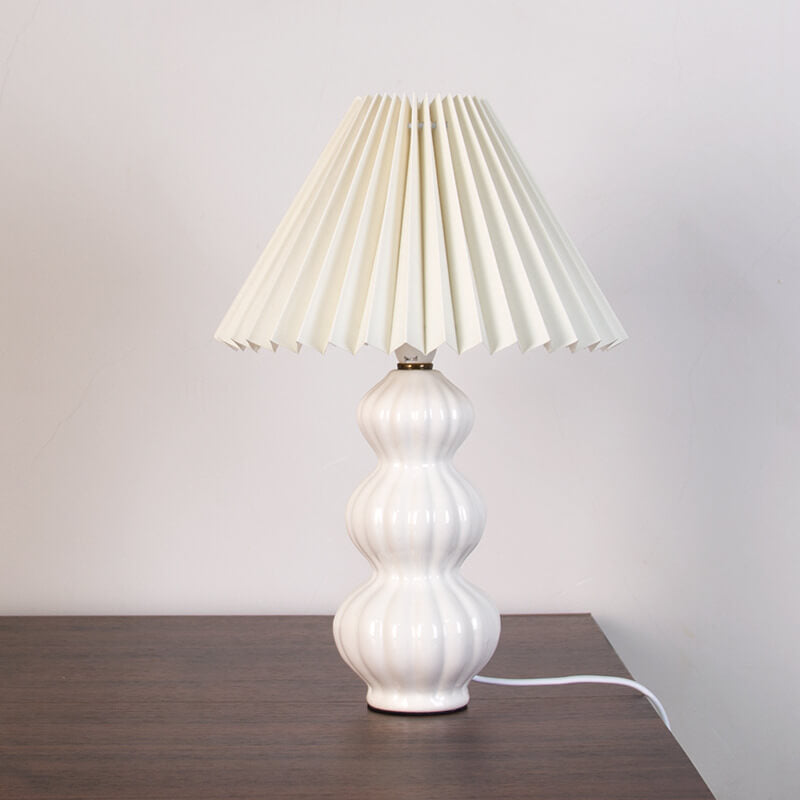 Lattice Pleated Ceramic Table Lamp