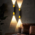 Cylindrical Aluminum Black Gold 2-Light Wall Lamp