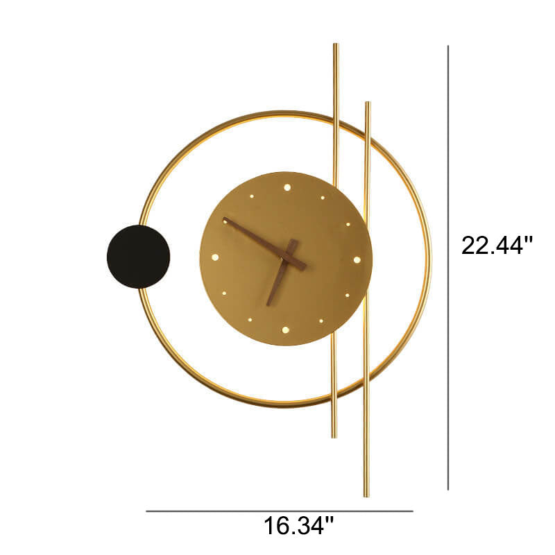 Iron Clock Wall Lamp