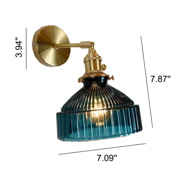Dome Glass Brass Wall Lamp