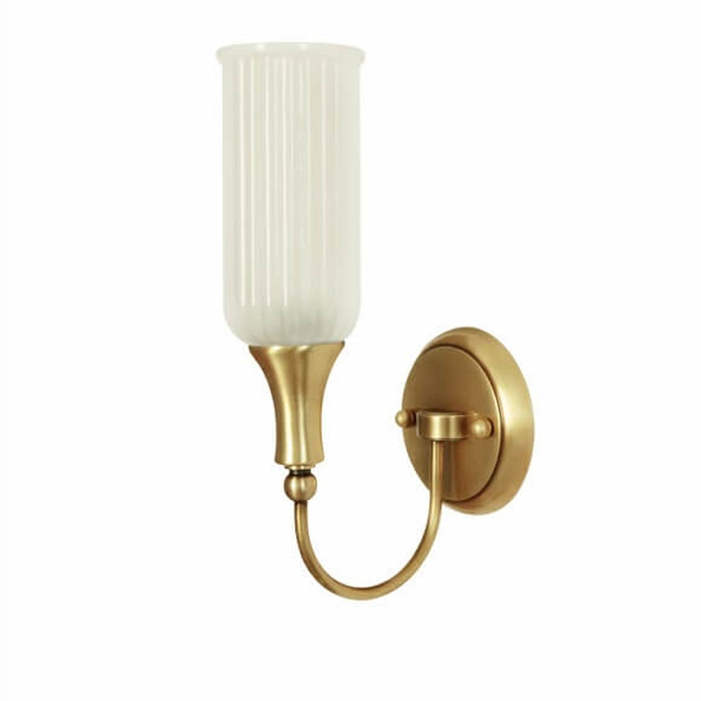 Brass Glass 1/2 Wall Lamp