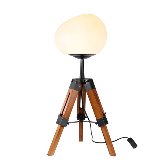 PE Round Wood Tripod Table Lamp