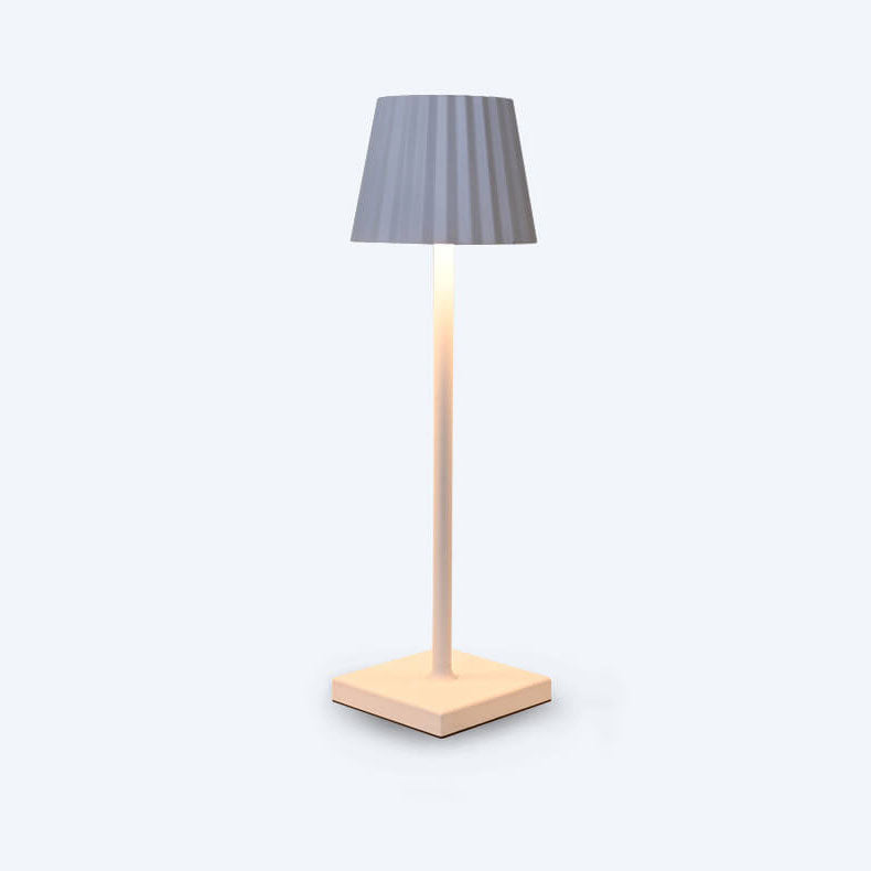 Aluminum Pleated Cone Touch Table Lamp