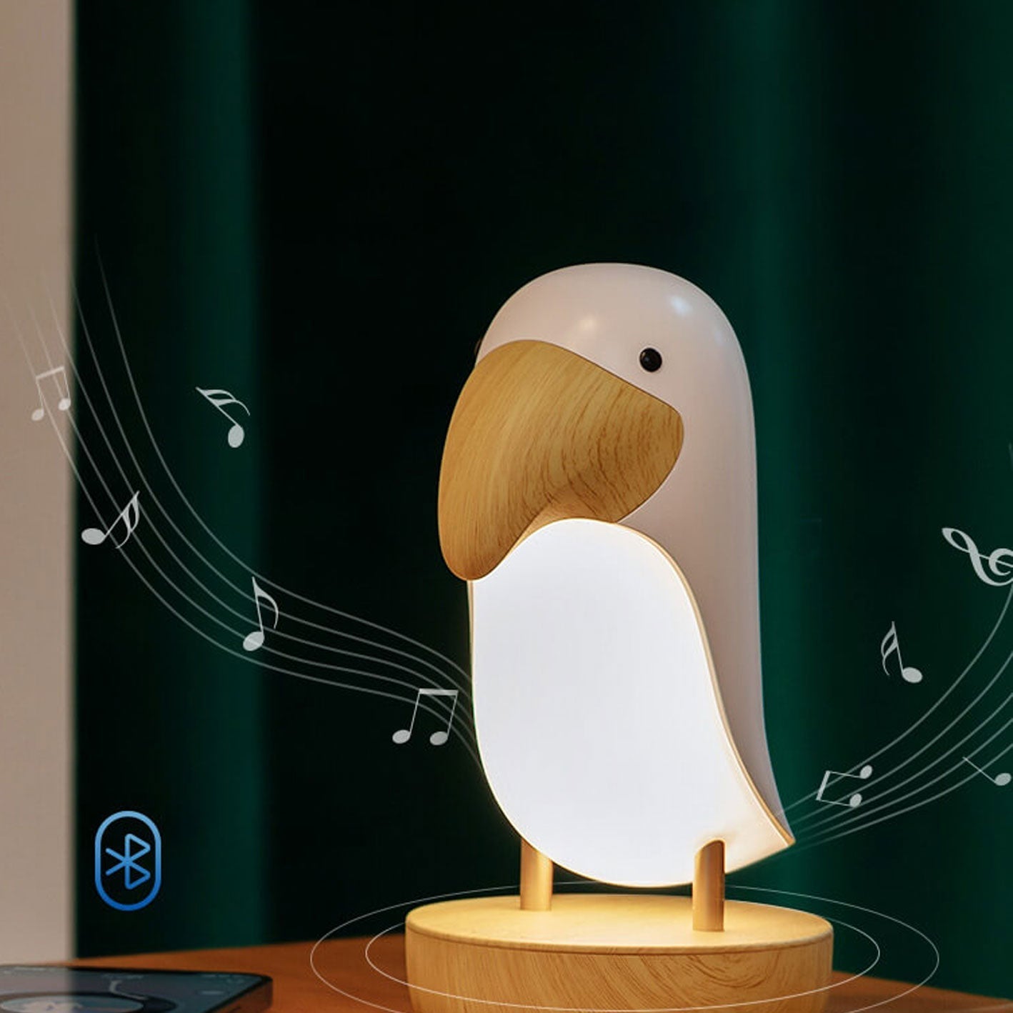 Bird Rechargeable Bluetooth Night Table Lamp