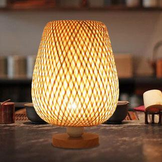 Bamboo Weaving Oval Table Lamp