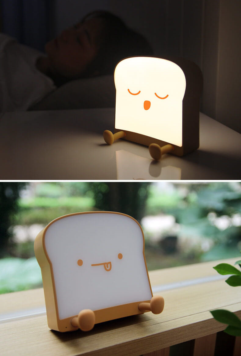 Cute Toast Bread Night Table Lamp