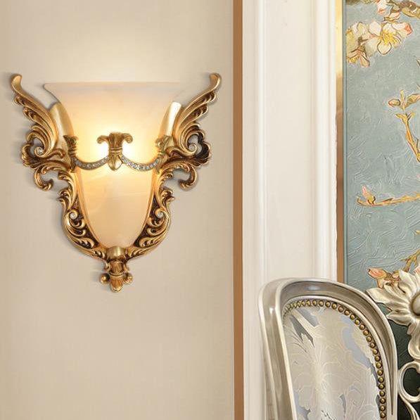 Flared Carving Resin Wall Lamp