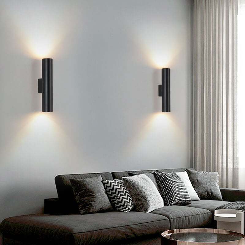 Aluminum Cylindrical 2-Light Wall Lamp