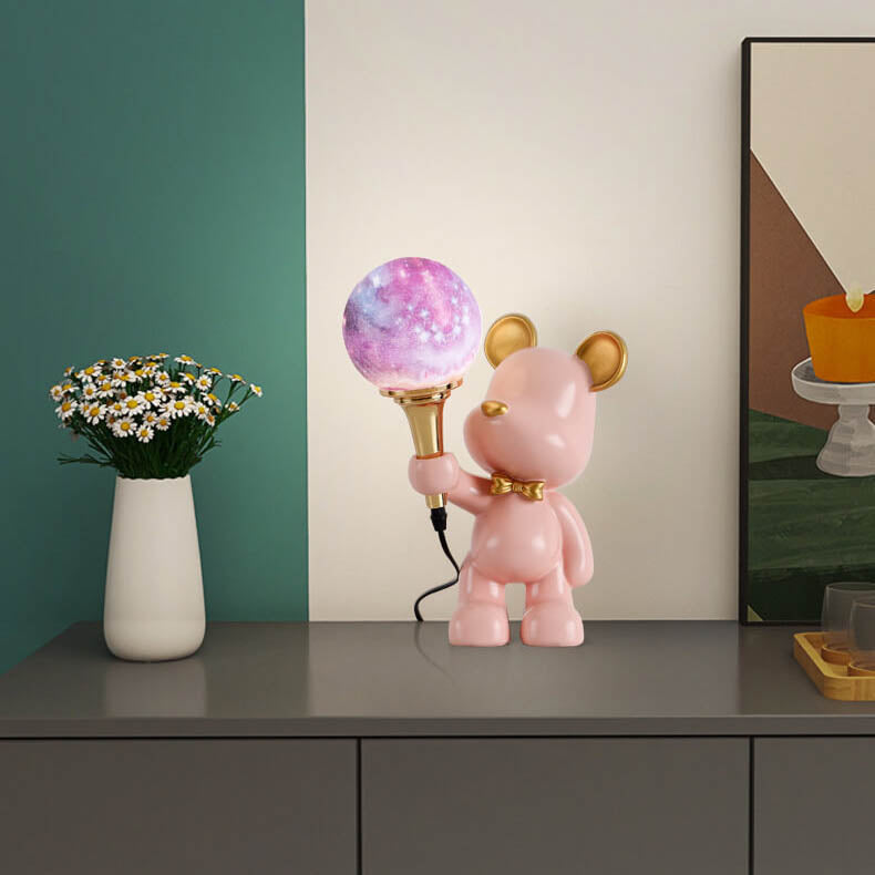Cartoon Bear Resin Night Table Lamp