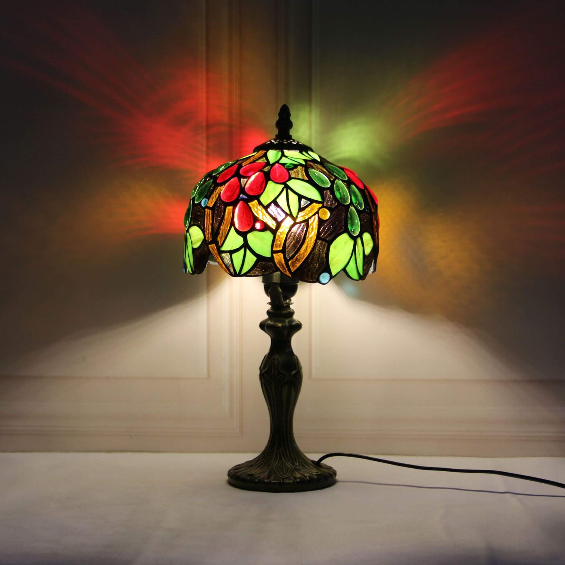 Stained Glass Fruit Dome Table Lamp