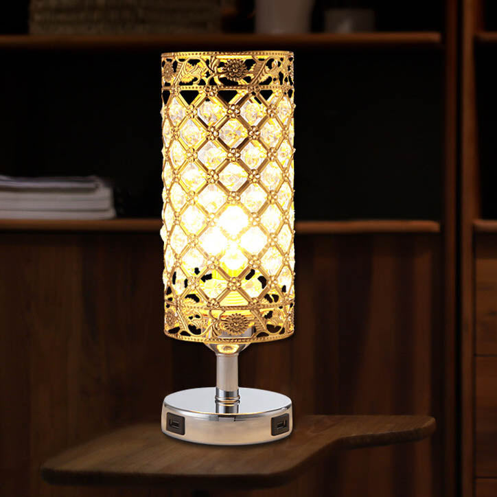 Iron Cylinder Touch Charging Table Lamp