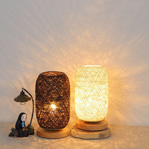 Twine Rattan Ball Decorative Table Lamp