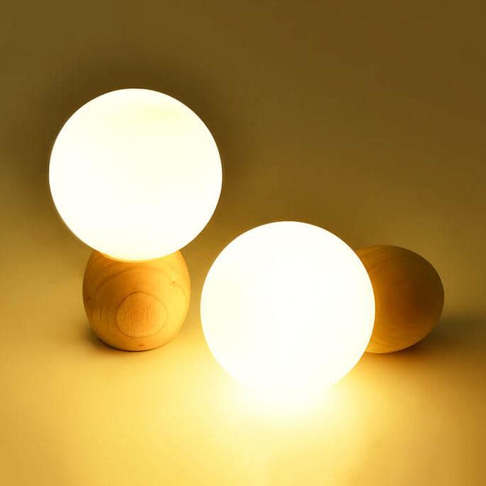 Solid Wood Milk White Table Lamp