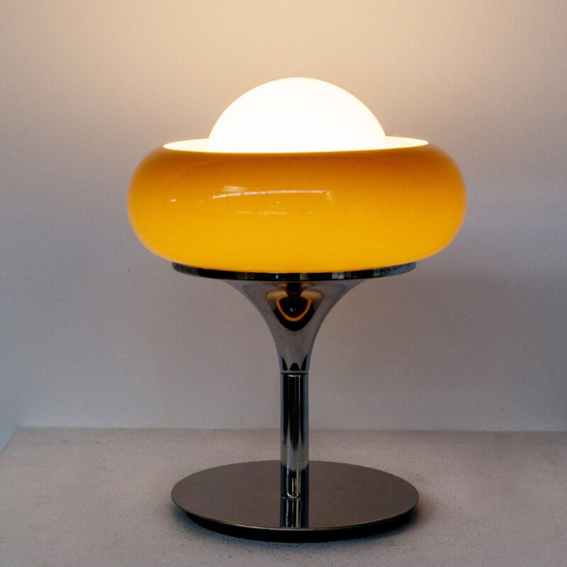 Glass Egg Tart Iron Table Lamp