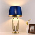 Fabric Gold Oval Ring Table Lamp