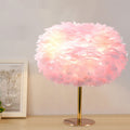 Goose Feather Round Iron Table Lamp