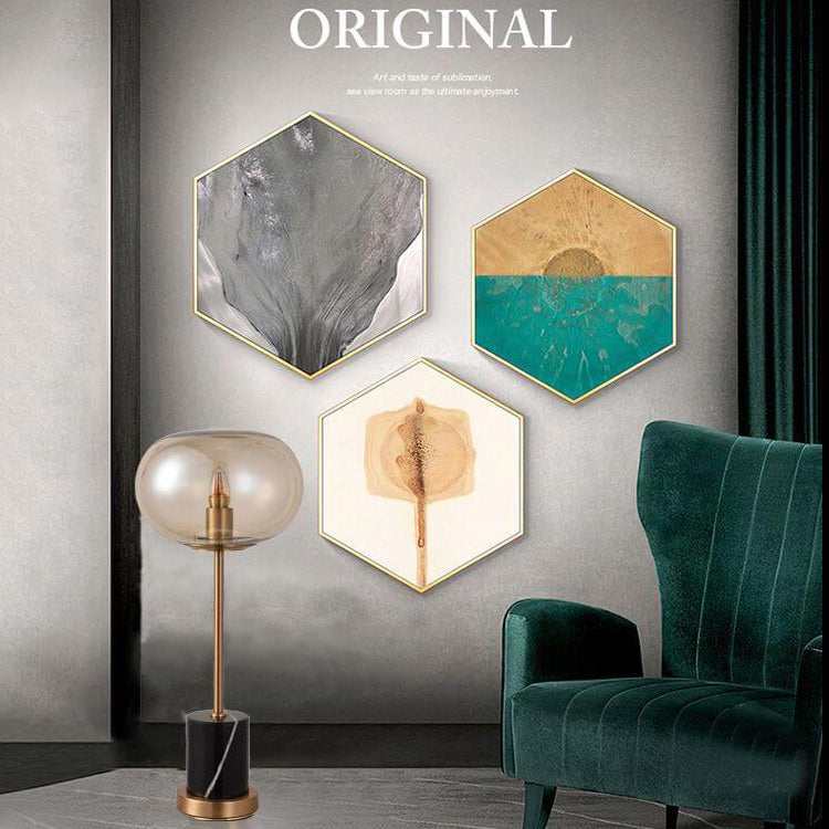 Glass Orb Marble Table Lamp